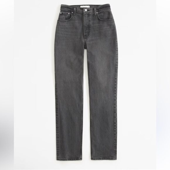 Abercrombie & Fitch Denim - Abercrombie & Fitch The Ankle Straight Ultra High Rise Black Jeans